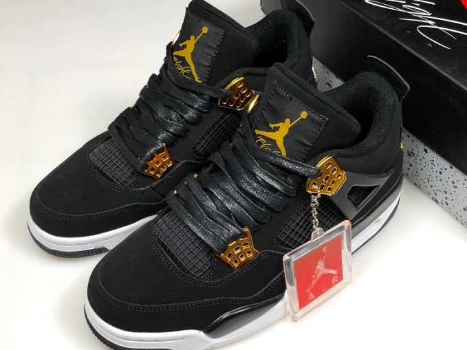 Bmlin shoes Air Jordan 308497-032 Metallic 4 Gold-White Royalty Black 0807